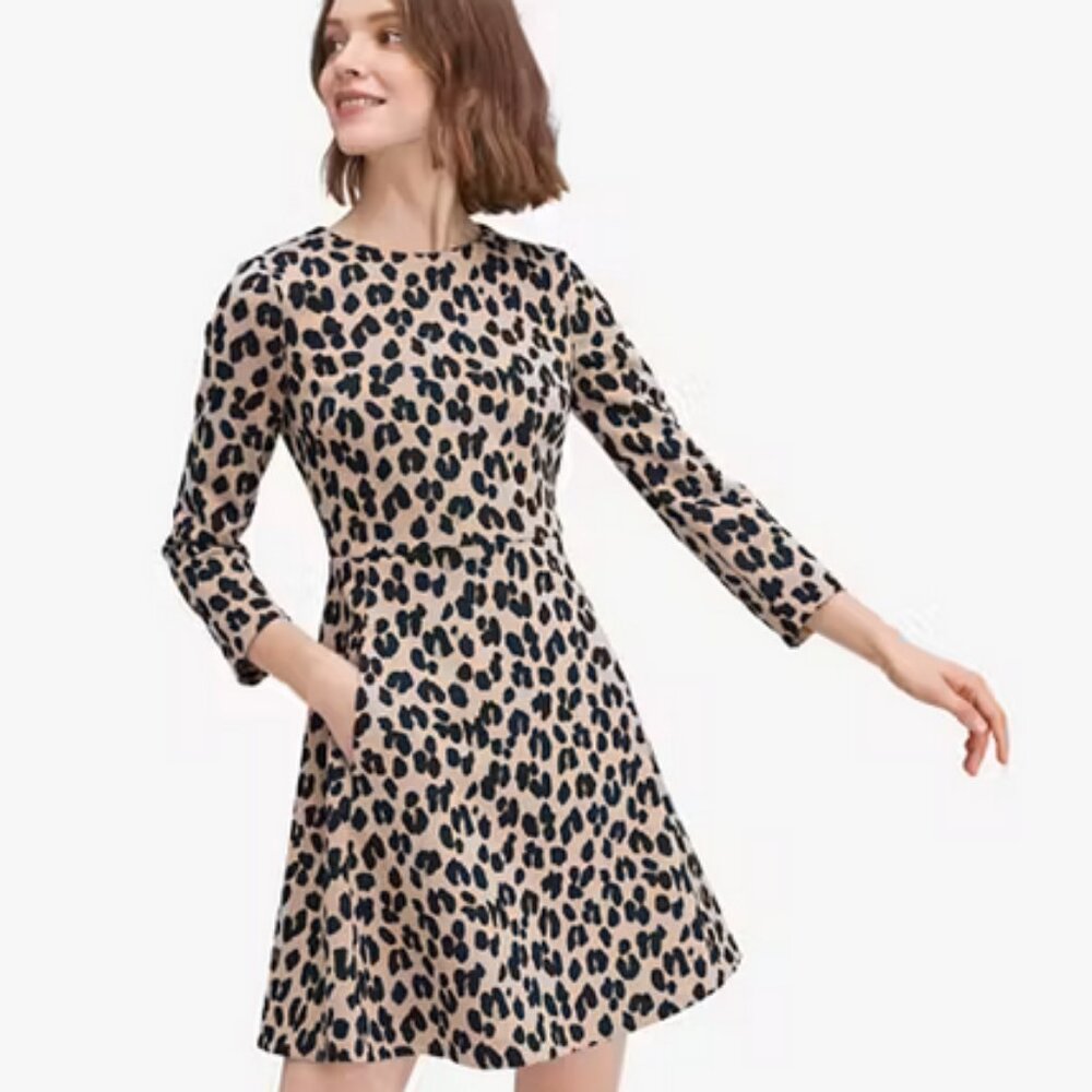 Kate Spade Forest Feline Jacquard Dress BNWT